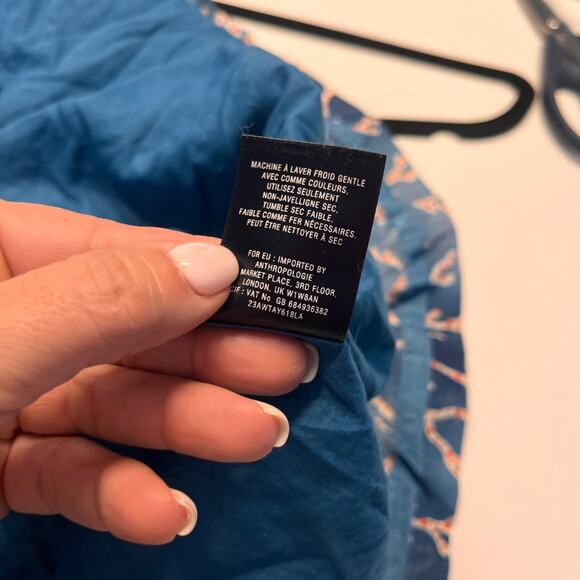 Anthropologie HD in Paris Blue Acropora Coral Print Fit and Flare Dress Size 00 - Picture 10 of 12